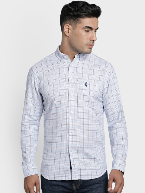 

Red Tape Men Blue Regular Fit Checked Casual Shirt