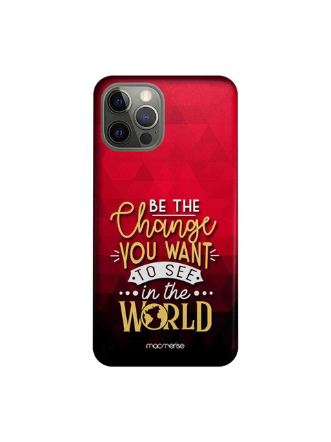 

macmerise Red & Black Be The Change Illustration iPhone 12 Pro Case