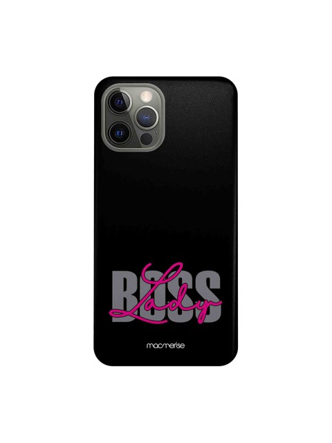 

macmerise Black & Grey Boss Lady Bold Printed iPhone 12 Pro Back Cover