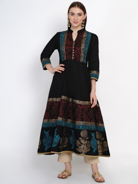 

Akshatani Women Black Yoke Design Anarkali Kurta
