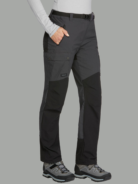 

FORCLAZ By Decathlon Women Grey Regular Fit Solid Cargos