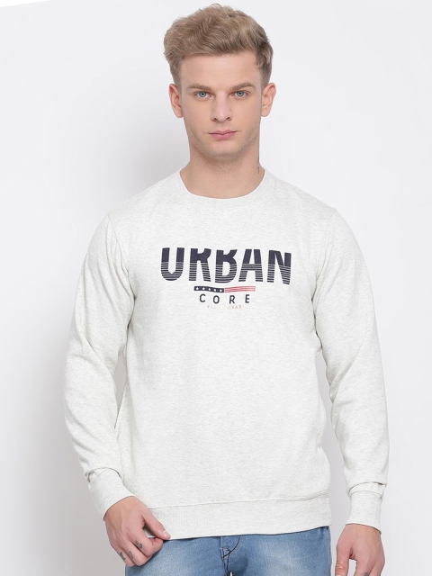 

COBB Men Off-White Printed Cotton Sweatshirt