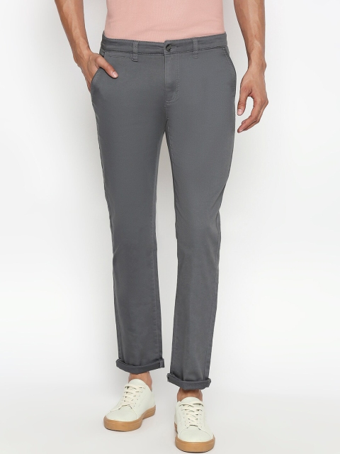 

BYFORD by Pantaloons Men Grey Slim Fit Solid Regular Trousers