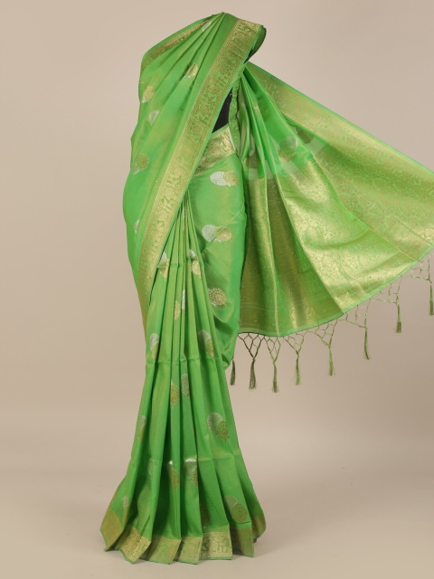 

Pothys Green Woven Design Jute Silk Saree