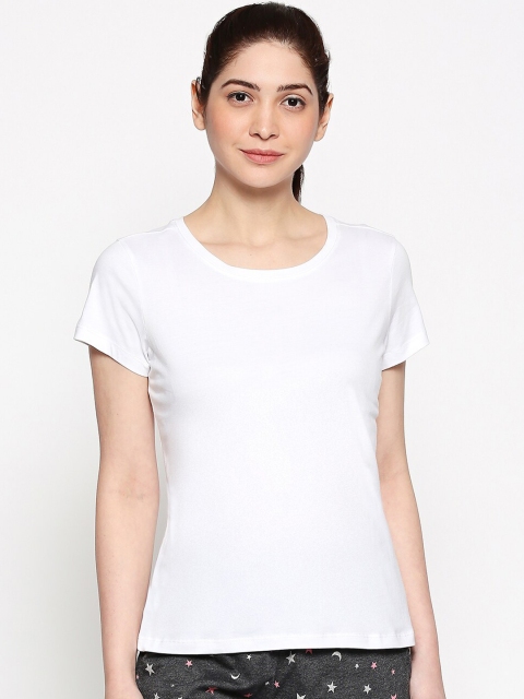 

Dreamz by Pantaloons Women White Solid Pure Cotton Top