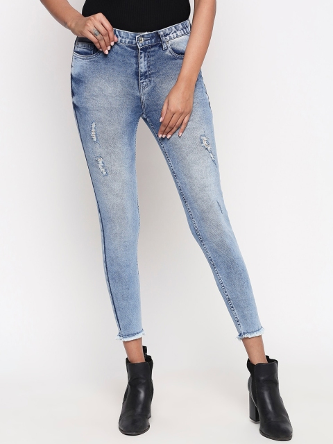 

People Women Blue Skinny Fit Mid-Rise Clean Look Jeans