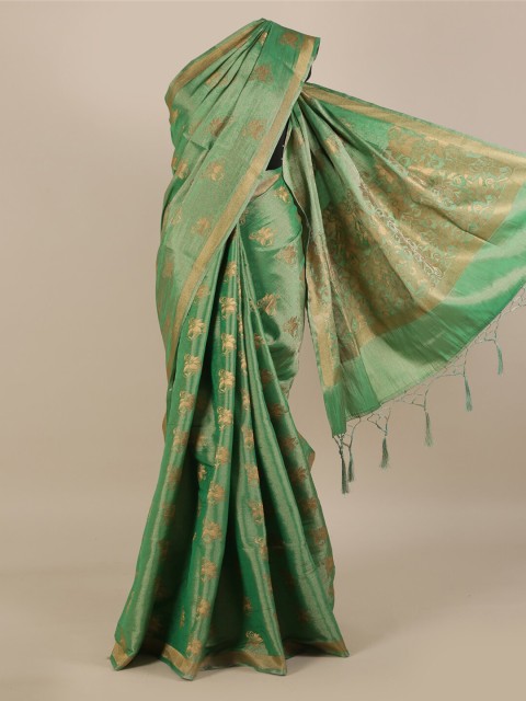 

Pothys Green Woven Design Jute Silk Saree
