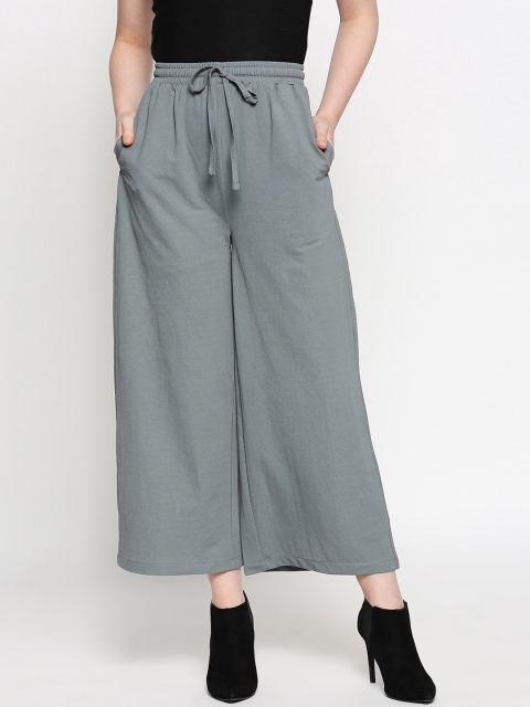 

inocenCia Women Grey Loose Fit Solid Parallel Trousers