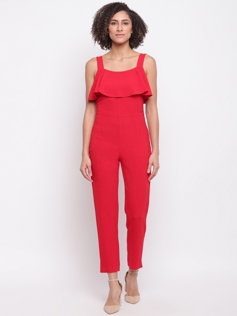 

Pepe Jeans Women Red Solid Basic Jumpsuit