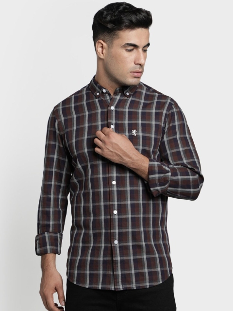 

Red Tape Men Brown Regular Fit Checked Casual Shirt