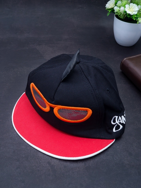 

Golden Peacock Unisex Red & Black Embroidered Snapback Cap