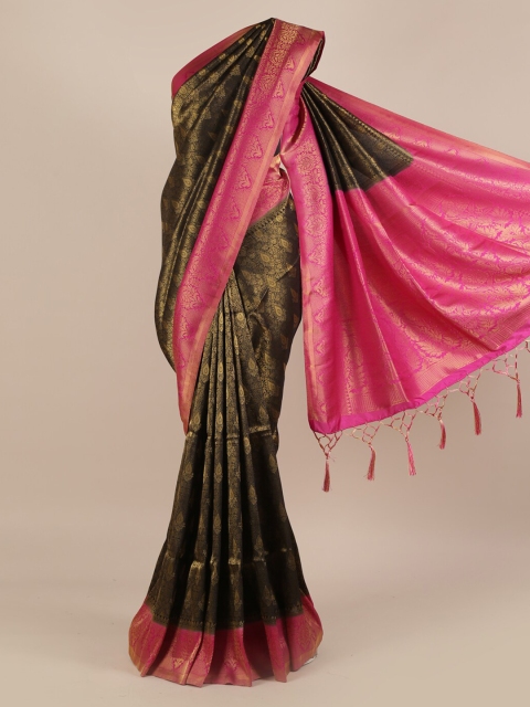 

Pothys Black Woven Design Jute Silk Saree