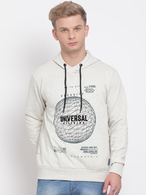 

COBB Men Off-White Printed Hooded Sweatshirt