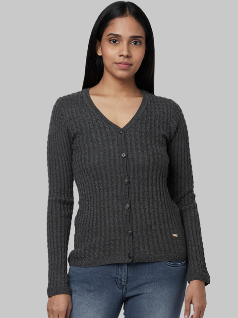 

Park Avenue Woman Grey Self Design Cardigan
