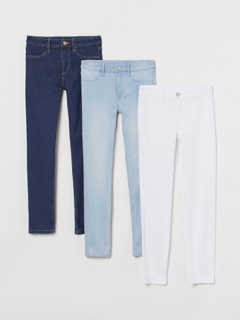 

H&M Girls 3-Pack Skinny Fit Jeans, White