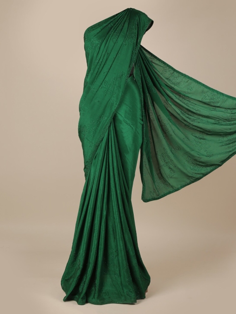 

Pothys Green Embellished Poly Georgette Saree