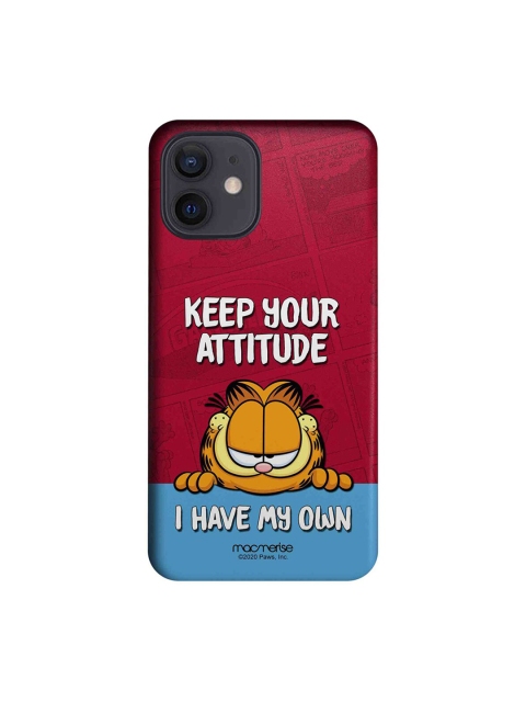 

macmerise Red & Blue Attitude Garfield iPhone 12 Garfield Printed Back Cover