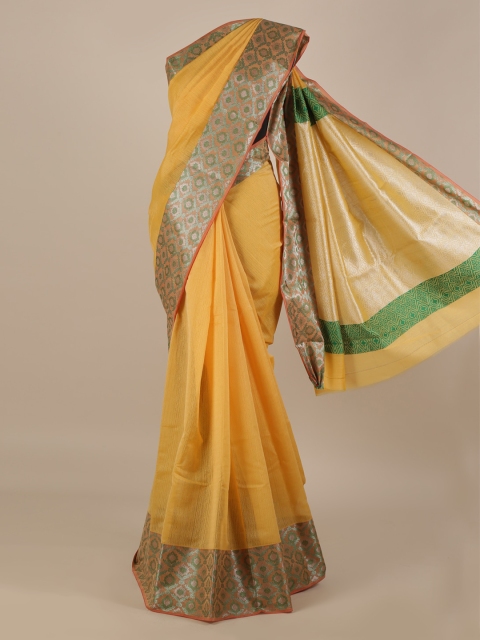

Pothys Yellow Solid Saree