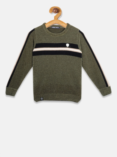 

Monte Carlo Boys Green & Black Striped Pullover Sweater