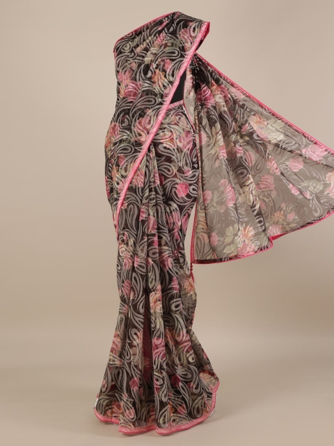 

Pothys Brown Printed Jute Silk Saree