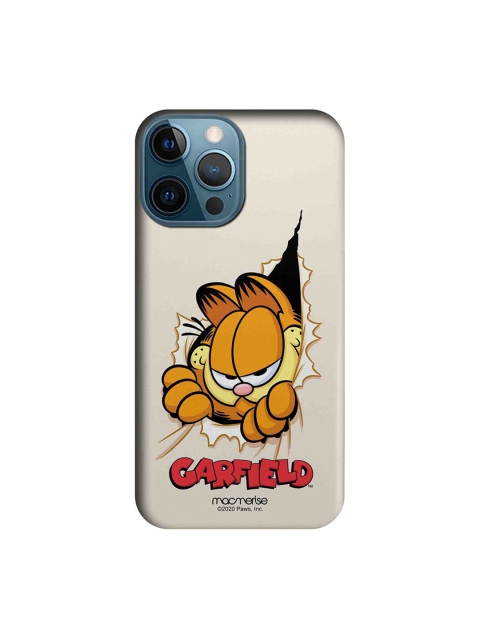 

macmerise White & Orange Heres Garfield Printed iPhone 12 Pro Max Back Case