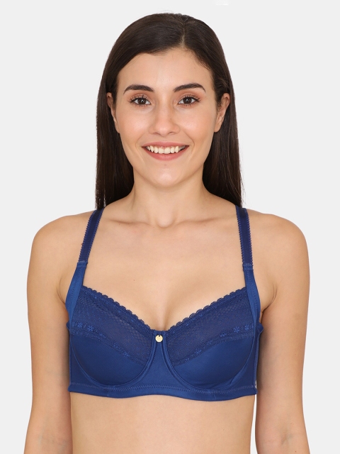 

Zivame Women Blue Solid Underwired Non-Padded Everyday Lace Bra ZI1287FASH0BLUE