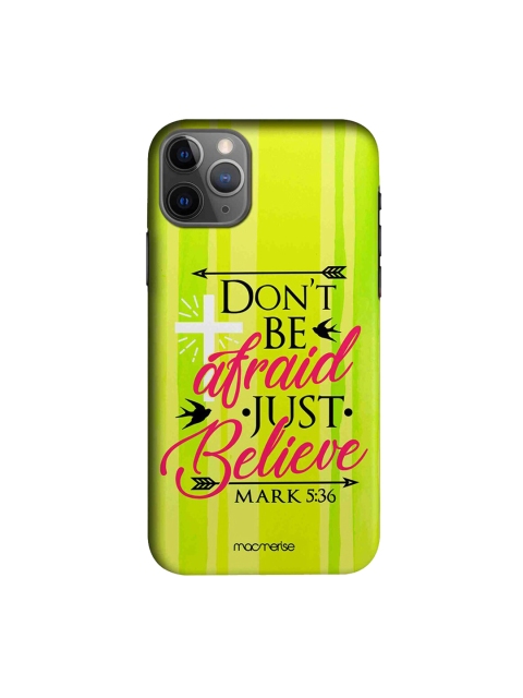 

macmerise Green & Black Just Believe Printed iPhone 11 Pro Mobile Back Cover