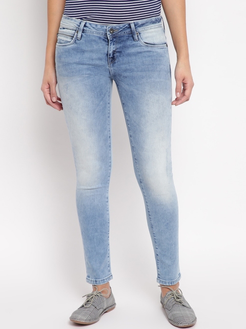 

Pepe Jeans Women Blue Regular Fit Mid-Rise Clean Look Jeans