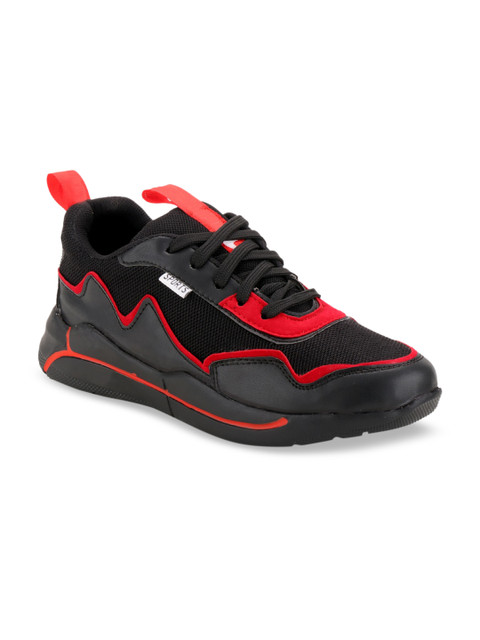 

Woakers Men Black & Red Running Shoes