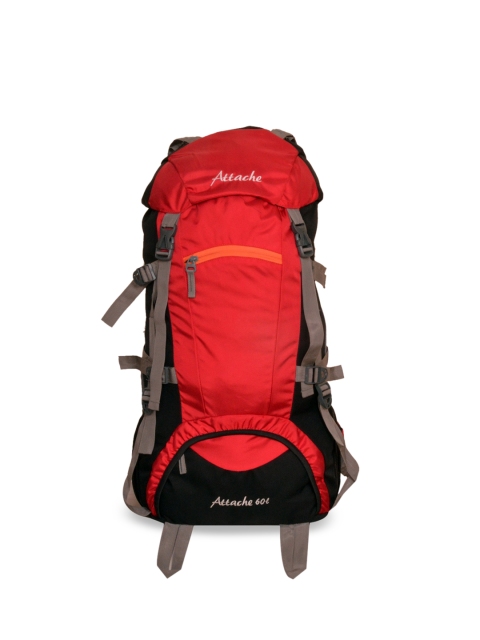 

ATTACHE Unisex Red & Black Colourblocked Large 60 Litre Rucksack