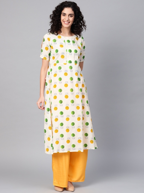 

ZOEYAMS Women White Printed A-Line Kurta