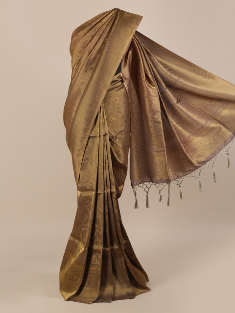 

Pothys Gold-Toned Woven Design Jute Silk Saree