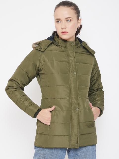 

Okane Women Olive Green Solid Parka