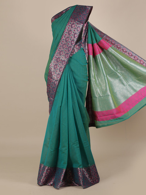 

Pothys Green Woven Design Silk Cotton Saree