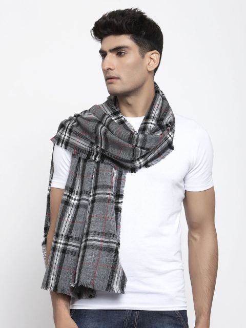 

Calvadoss Men Grey & Black Checked Mufflers