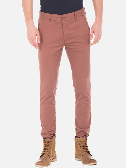 

Cherokee Men Rust Skinny Fit Solid Regular Trousers