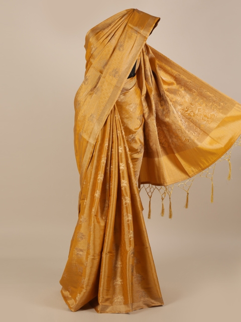 

Pothys Mustard Yellow Woven Design Jute Silk Saree
