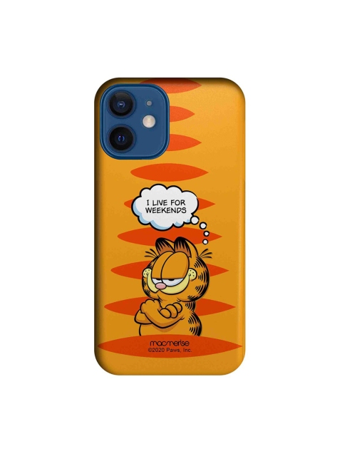 

macmerise Orange & Red Cartoon Characters Garfield Living For Weekends iPhone 12 Mini Back Cover