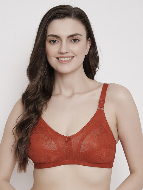 

Klassik Red Lace Non-Padded Non-Wired Super Support Everyday Bra-KLREDKSH
