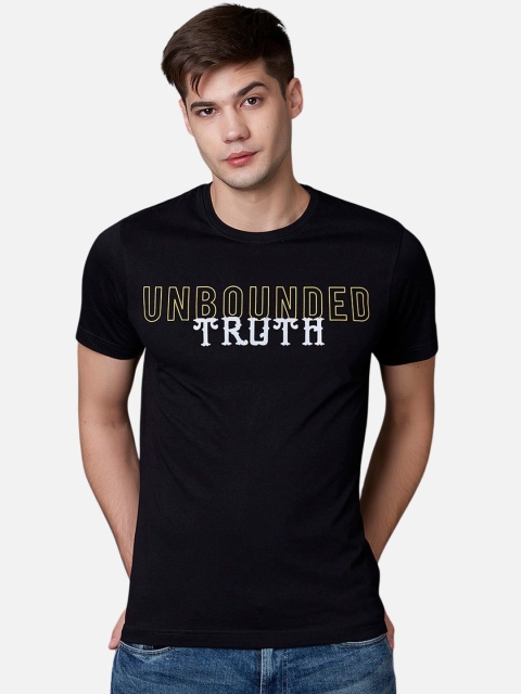 

MARCA Disati Men Black Printed Round Neck T-shirt