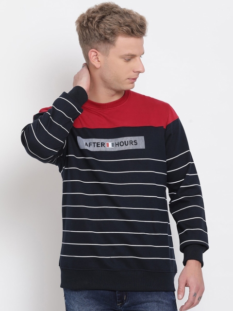 

COBB Men Red & Red Striped Sweatshirt