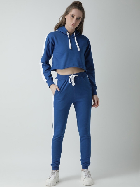 

GRIFFEL Women Blue & White Solid Tracksuit