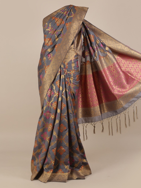

Pothys Grey Woven Design Jute Silk Saree