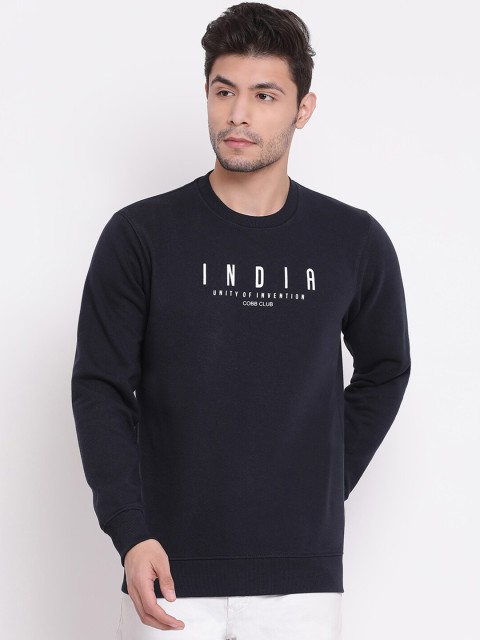 

COBB Men Navy Blue & White Printed Sweatshirt