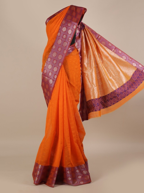 

Pothys Orange Woven Design Silk Cotton Saree