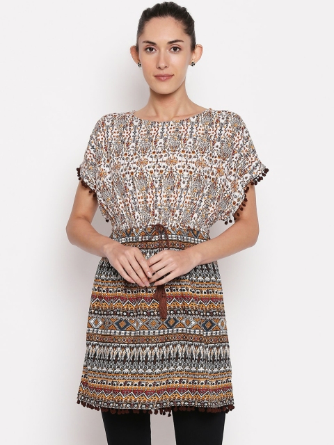 

People Women Beige & Brown Printed Tunic