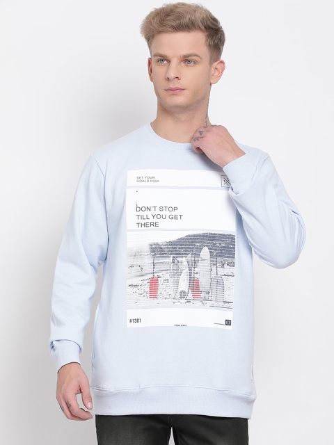 

COBB Men Blue Printed Sweatshirt