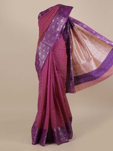 

Pothys Lavender & Pink Silk Cotton Printed Saree