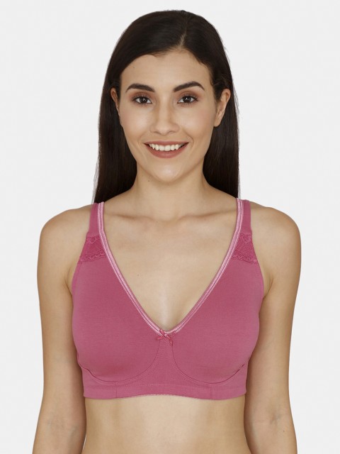 

Zivame Women Pink Solid Non-Wired Non-Padded Everyday Bra ZI0ZPCTB0200