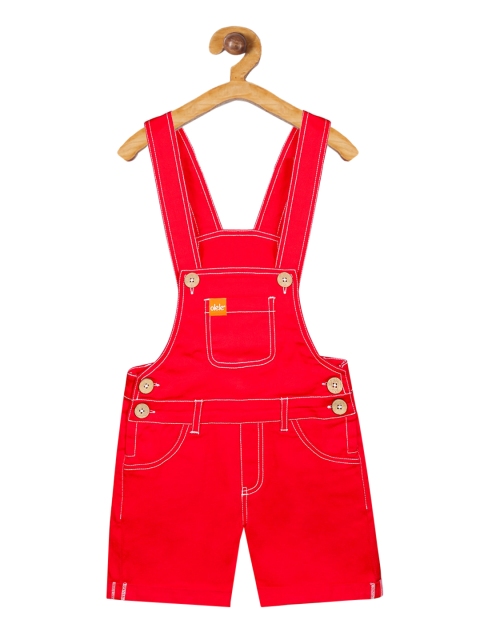 

Olele Boys Red Solid Twill Straight-Leg Dungarees